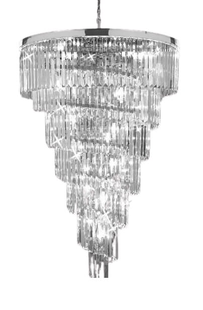 Quartz Spiral Chrom wysokość 135cm żyrandol kryształowy