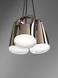 Bag potrójna  elegancka nowoczesna lampa wisząca biała, czarna, złota
