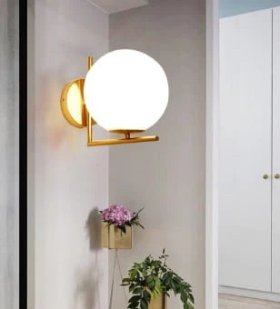 White Ball Wall kinkiet nowoczesny biała kula