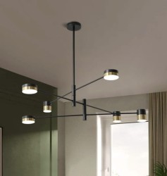 Ladas żyrandol nowoczesny LED czarny