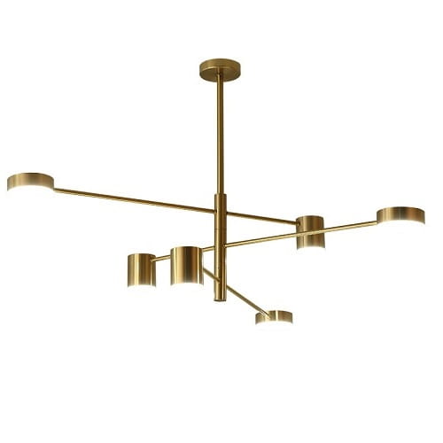 Ladas Brass żyrandol nowoczesny LED