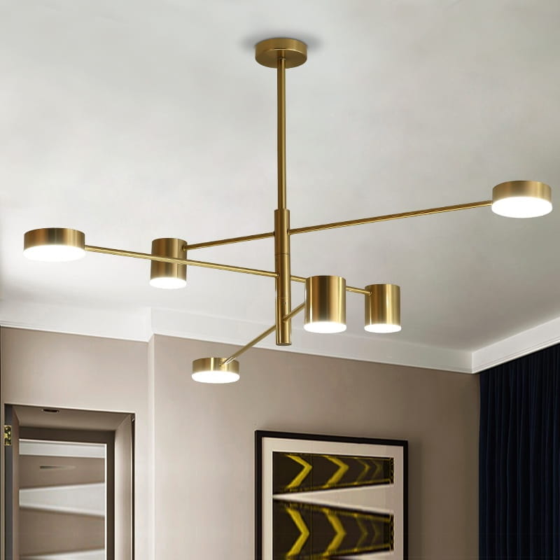 Ladas Brass żyrandol nowoczesny LED