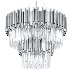 Illuminating Chrom  Fall kaskadowy żyrandol kryształowy do salonu średnica 80cm
