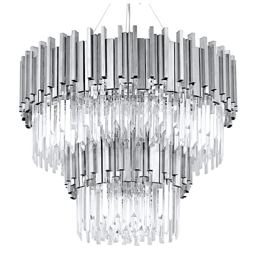 Illuminating Chrom  Fall kaskadowy żyrandol kryształowy do salonu średnica 80cm