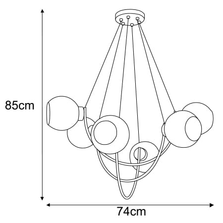 SIRIUS 6 lampa wisząca sufitowa K-2629