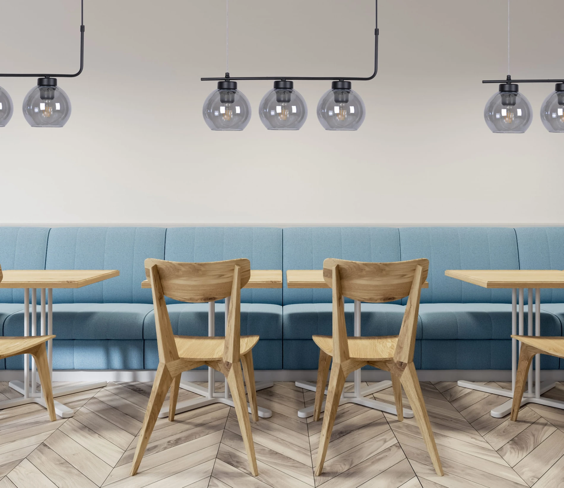 Torvi 3 liniowa lampa wisząca kule 3 klosze
