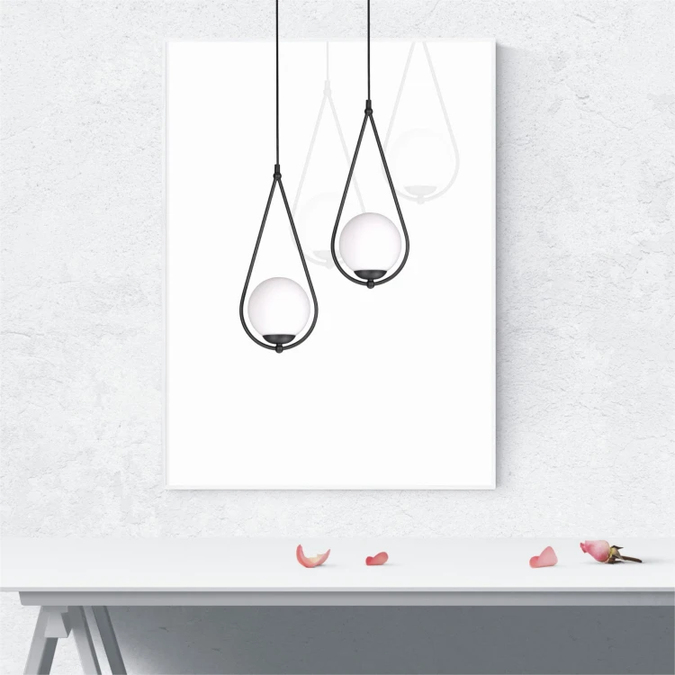 Neve Black dwie mleczne kule lampa wisząca(3)