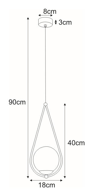 Neve Black pojedyncza mleczna kula lampa wisząca wymiary