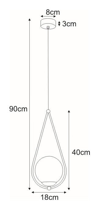 Neve Gold pojedyncza mleczna kula lampa wisząca wymiary