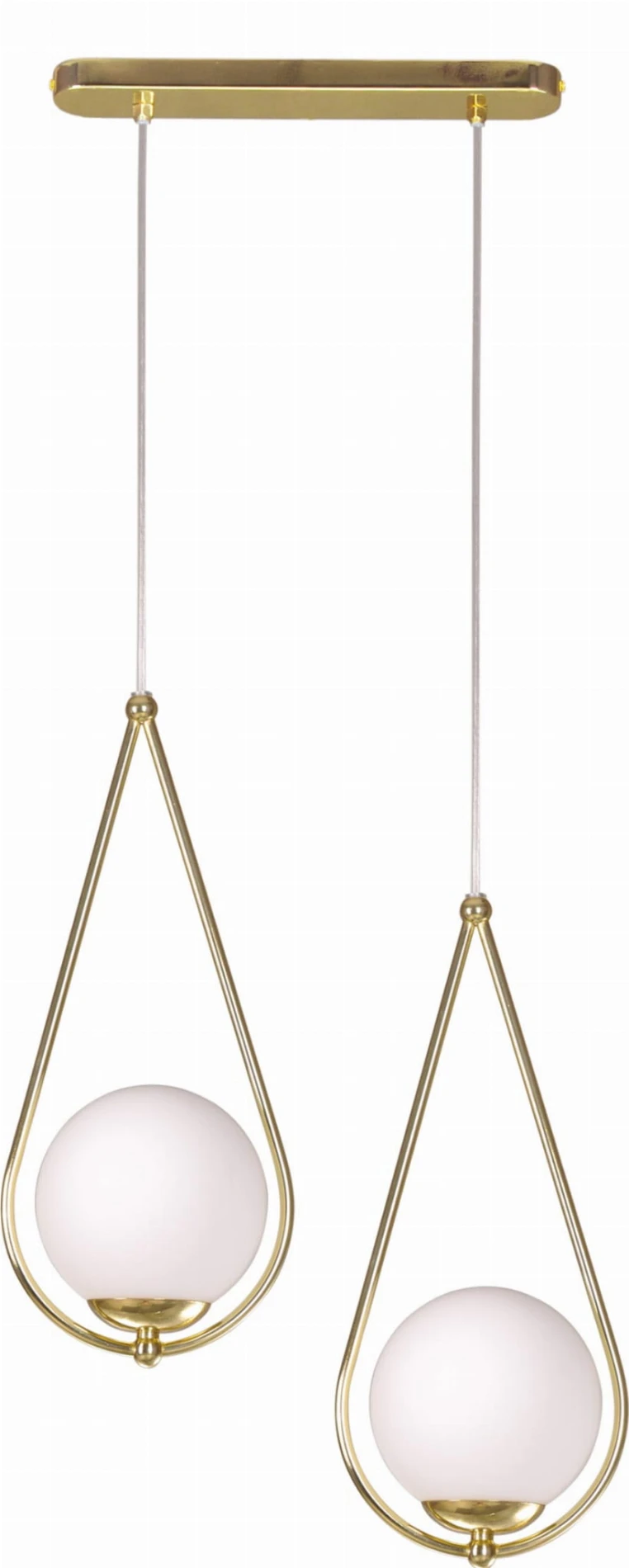 Neve Gold dwie mleczne kule lampa wisząca