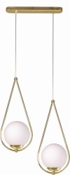 Neve Gold dwie mleczne kule lampa wisząca