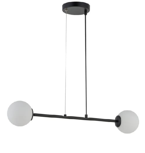 Lampa sufitowa czarna dwie białe kule Balans 2.jpg