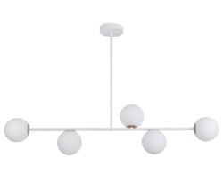 Lampa  wisząca pozioma biała sszklane mleczne klosze Gama 5.jpg