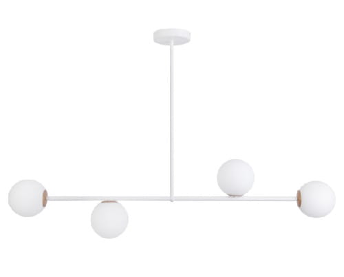 Sufitowa lampa wisząca pozioma w kolorze  białym mleczne  klosze Gama 4.jpg