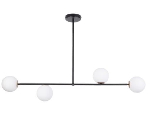 Sufitowa lampa wisząca pozioma w kolorze  czarnym mleczne  klosze Gama 4.jpg
