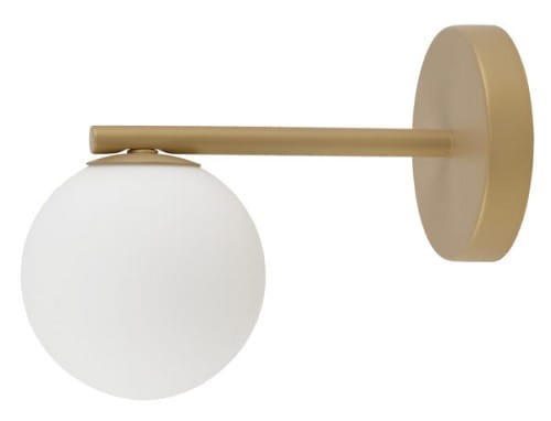 Kinkiet do salonu kolor złoty biały szklany klosz Gama.jpg