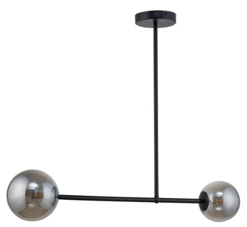Lampa wisząca, szklane kule - Roma 2 klosze szare