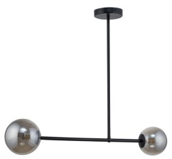 Lampa wisząca, szklane kule - Roma 2 klosze szare