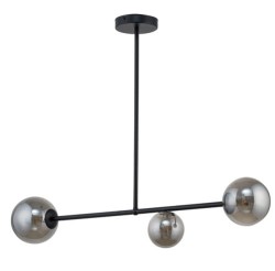 Lampa wisząca, szklane kule - Roma 3 klosze szare