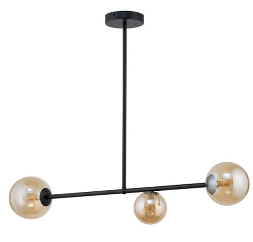Lampa sufitowa , szklane kule - Roma 3,  klosze bursztynowe
