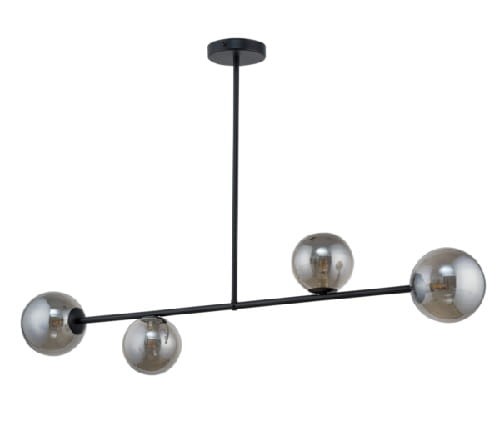 Lampa sufitowa , szklane kule - Roma 4, klosze  szare
