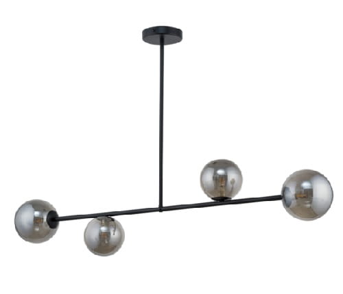 Lampa sufitowa , szklane kule - Roma 4, klosze  szare