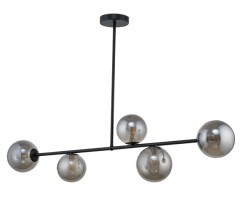 Lampa sufitowe, szklane kule - Roma 5 klosze  szare