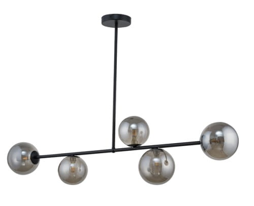 Lampa sufitowe, szklane kule - Roma 5 klosze  szare