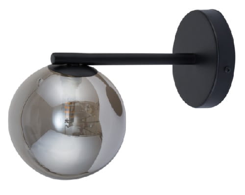 Kinkiet szklana kula - Roma - szary