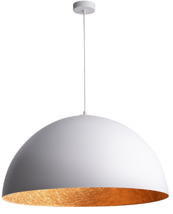 Sfera Sigma wisząca lampa sferyczna kolor biało miedziany średnica 35, 50, 70, 90 cm