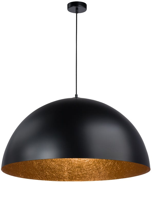 Sfera Sigma  lampa wisząca sferyczna czarna środek miedziany  średnica 35, 50, 70, 90 cm