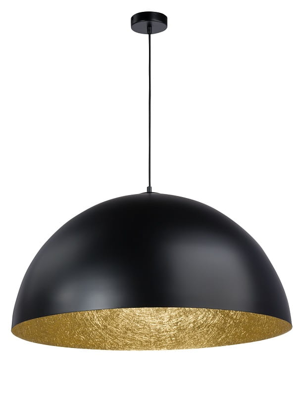 Sfera Sigma lampa wisząca sferyczna czarna środek złoty średnica 35, 50, 70, 90 cm