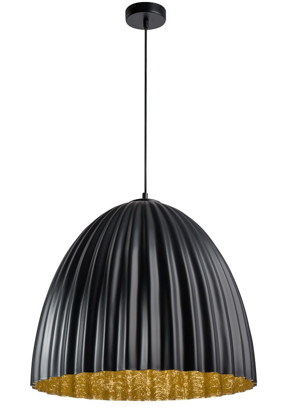 Telma Sigma czarna lampa wisząca  do jadalni średnica 50, 70cm środek miedziany, złoty