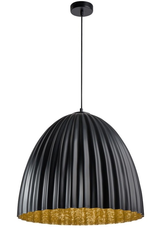 Telma Sigma czarna lampa wisząca  do jadalni średnica 50, 70cm środek miedziany, złoty