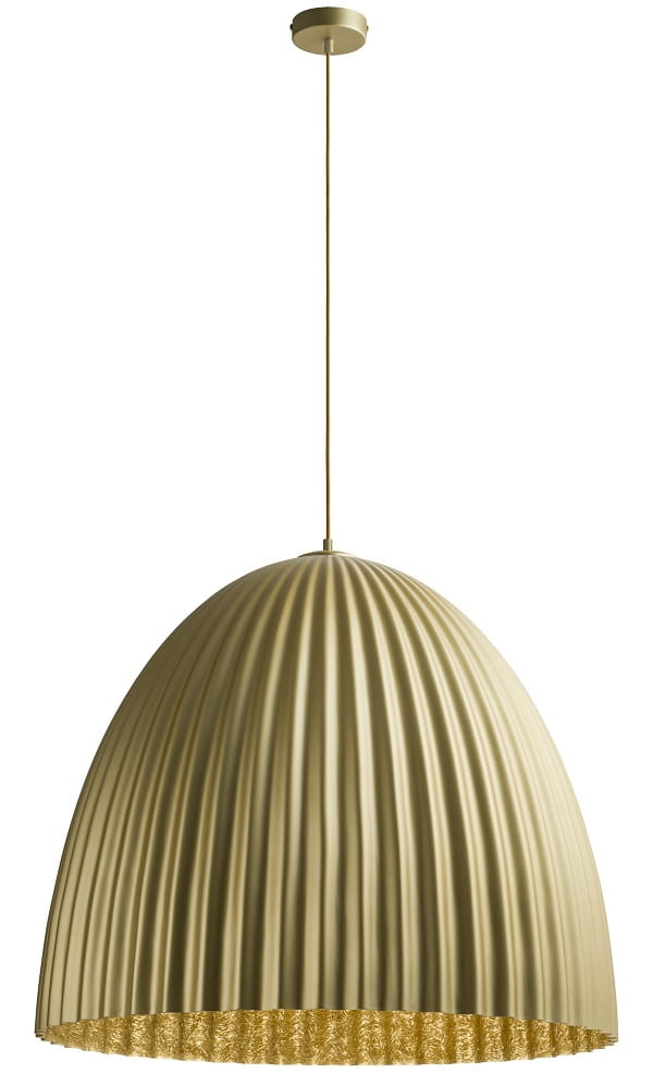 Telma Sigma L złota lampa wisząc ryflowana średnica 50, 70cm