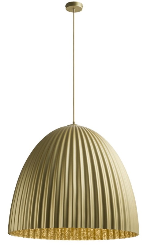 Telma Sigma L złota lampa wisząc ryflowana średnica 50, 70cm