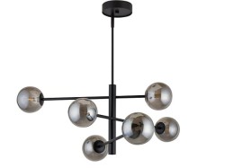 Lampa wisząca, szklane kule - Oro 6 klosze szare