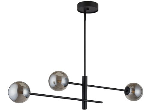 Lampa wisząca, szklane kule - Oro 3 klosze szare