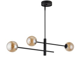 Lampa wisząca, szklane kule - Oro 3 klosze bursztynowe