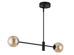 Lampa wisząca, szklane kule - Oro 2 klosze bursztynowe
