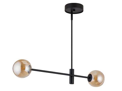 Lampa wisząca, szklane kule - Oro 2 klosze bursztynowe