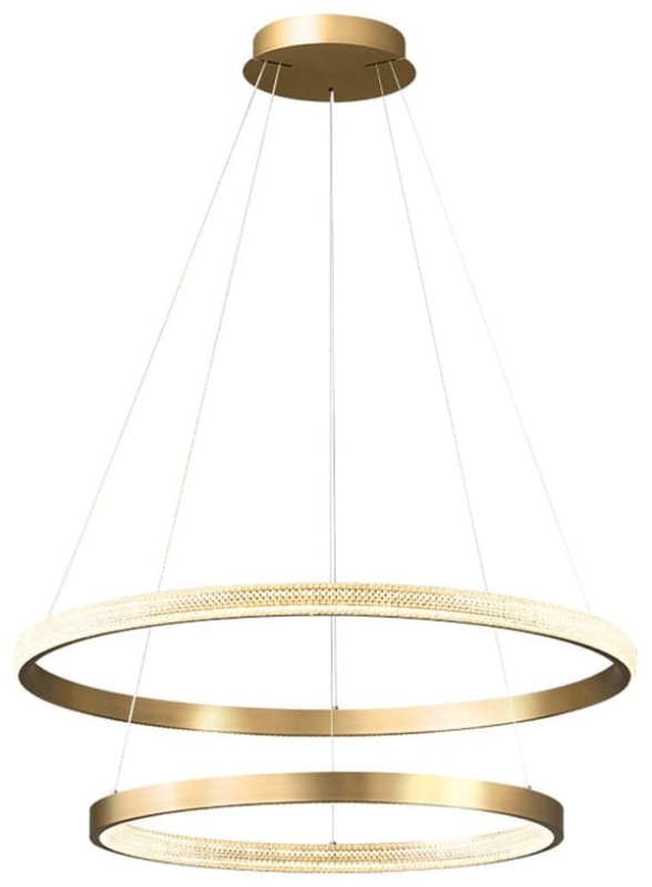 Lampa wisząca, pierścień LED - Dona 60 - mosiądz, ø 40, 60cm