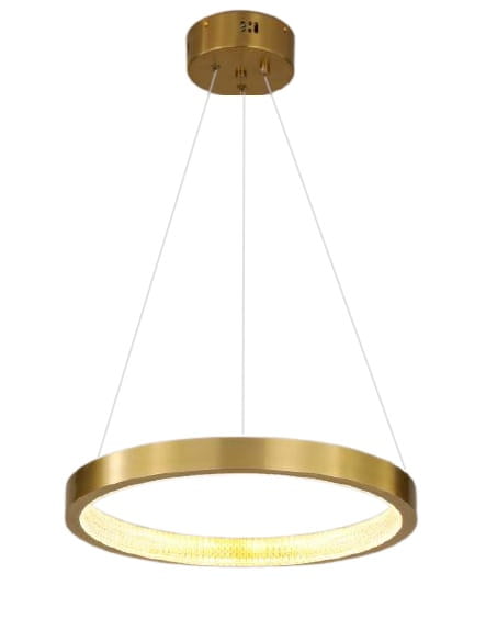 Lampa okrągła, pojedynczy pierścień LED - Dona 60 - mosiądz, ø 60cm