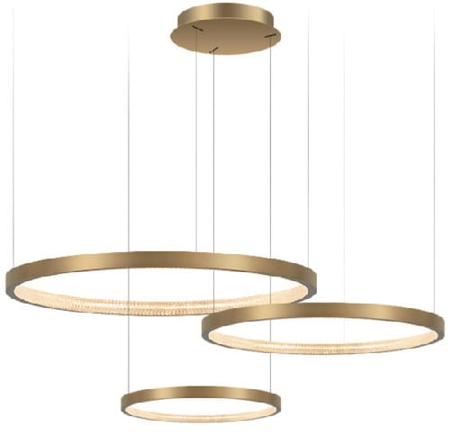 Lampa wisząca, pierścienie LED - Diora 80 - mosiądz ø 40, 60, 80cm