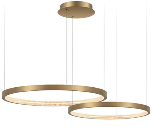 Lampa wisząca, pierścienie LED - Diora 80 - mosiądz, ø 60, 80cm