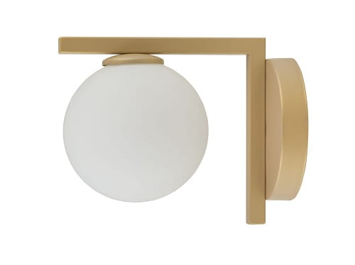 Kinkiet nowoczesny, szklana kula - Andy złoty