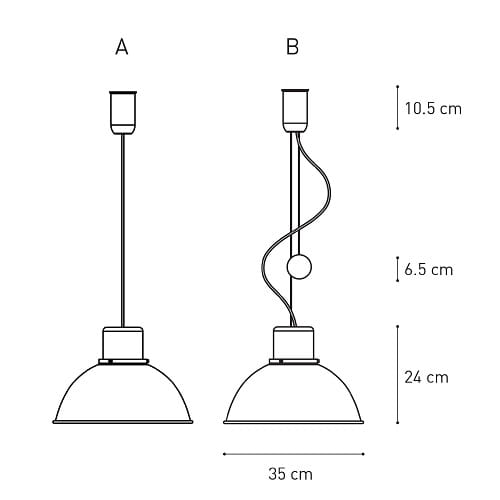 REFLEX MAXI Biała lampa wisząca retro