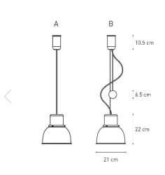 Reflex Mini regulowana  miedziana lampa wisząca retro