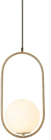 Lampa wisząca, biała kula - White Ball Elipse 50