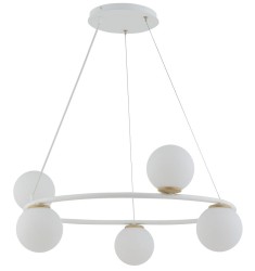 Lampa wisząca, białe kule - Gama Sigma 5 kolor biały